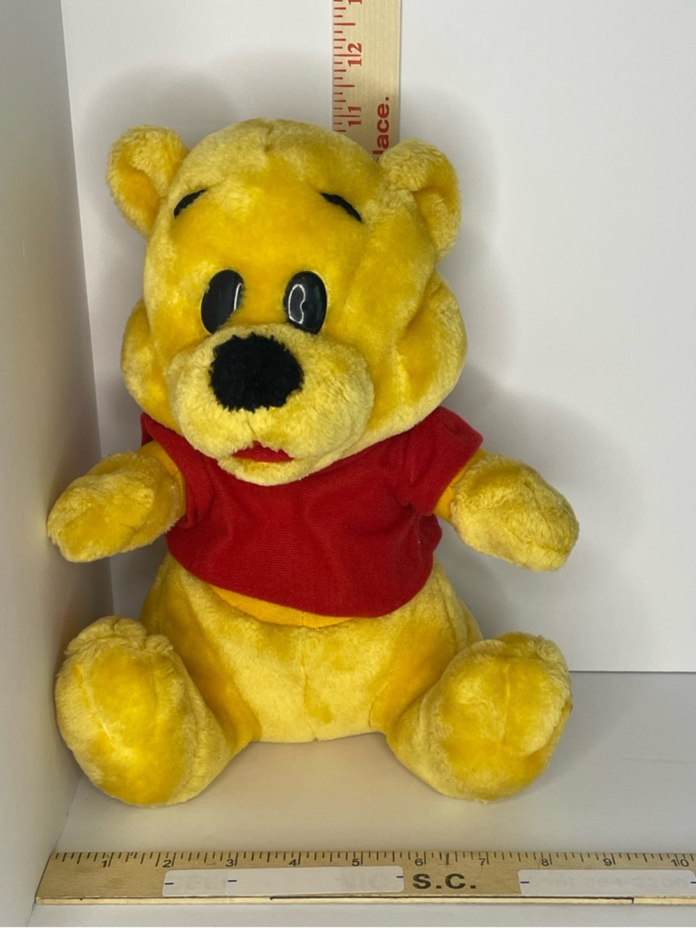 Vintage Winnie The Pooh Plush Large Plastic Eyes Red Shirt 80s 90s ✔️Description - Picture 12 of 12